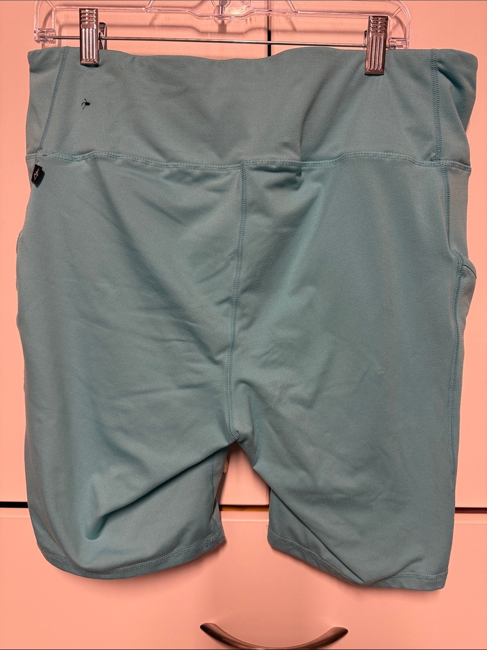 torrid Aqua High-Waist Bike Shorts with Side Pockets - Picture 5 of 5